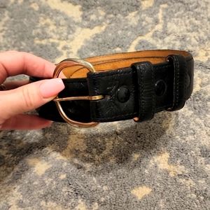 Vero Siruzzo Ferrini men's ostrich belt, size 38, black